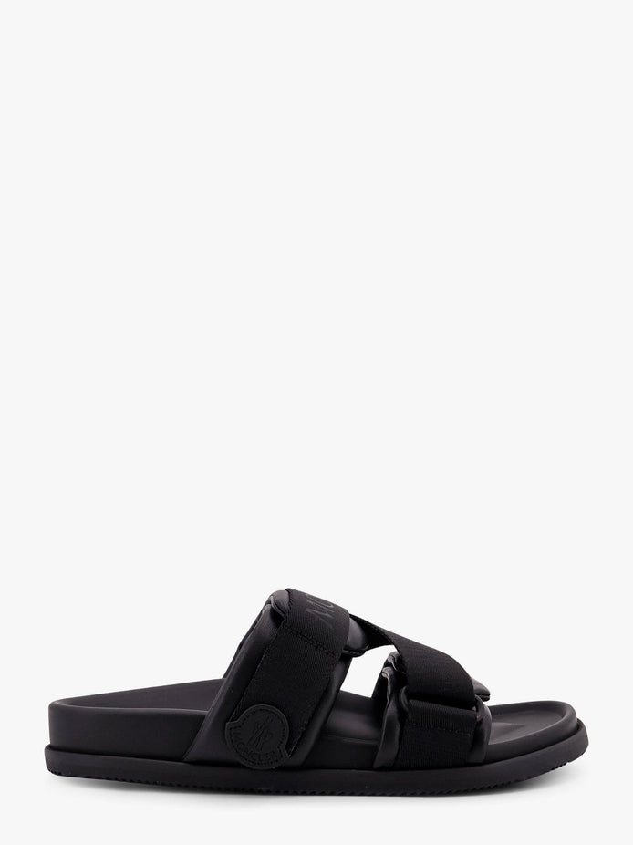 Mon summer leather sandals with nylon details