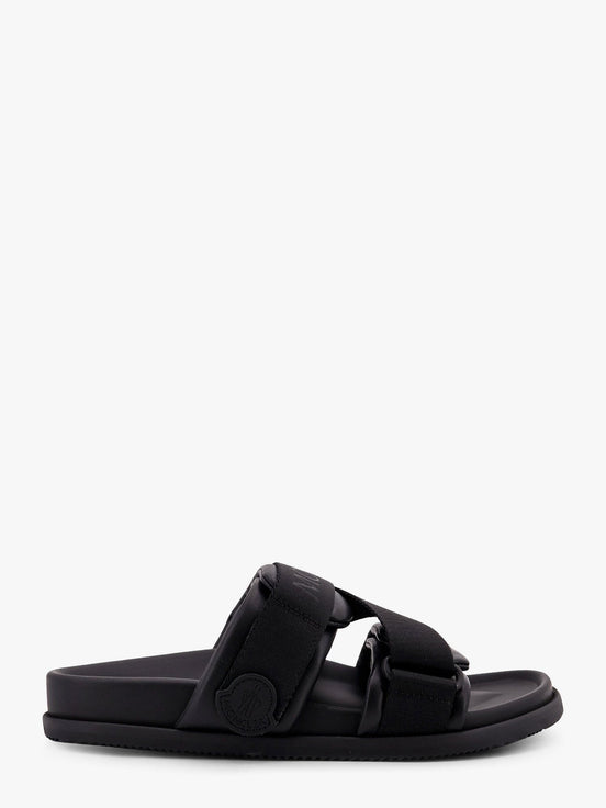 Mon summer leather sandals with nylon details
