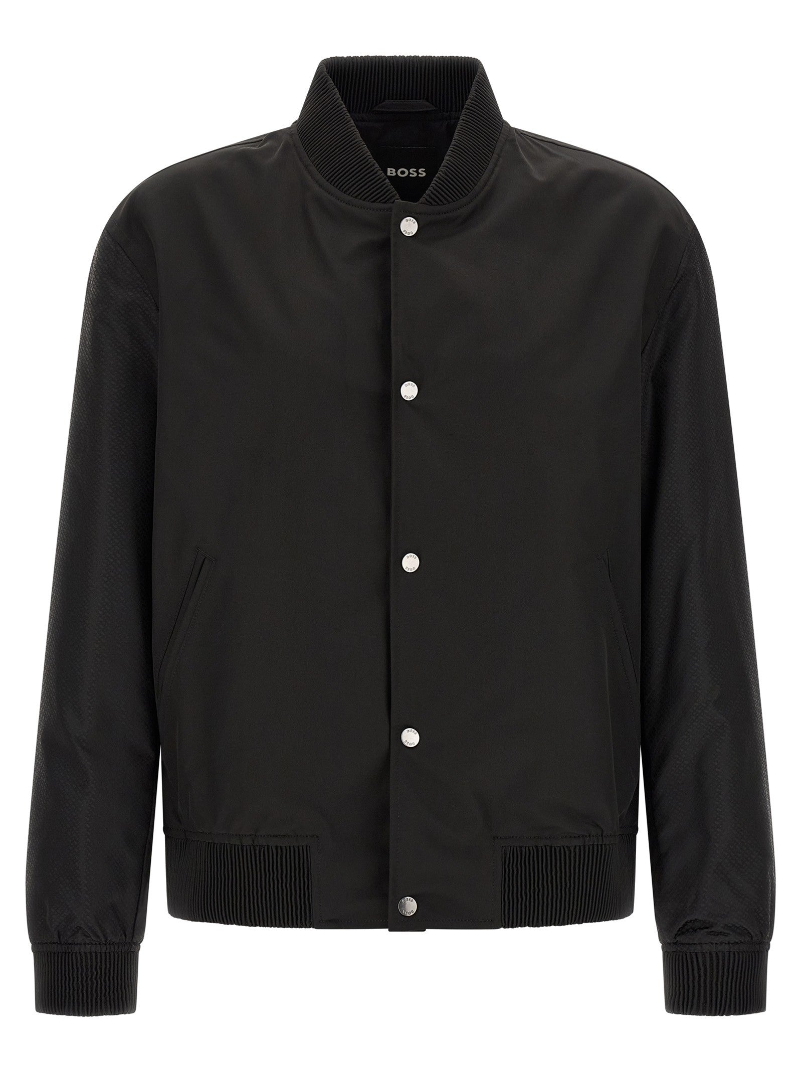 Monogram sleeve bomber jacket