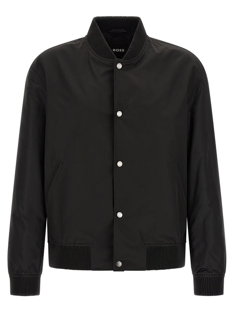 Monogram sleeve bomber jacket