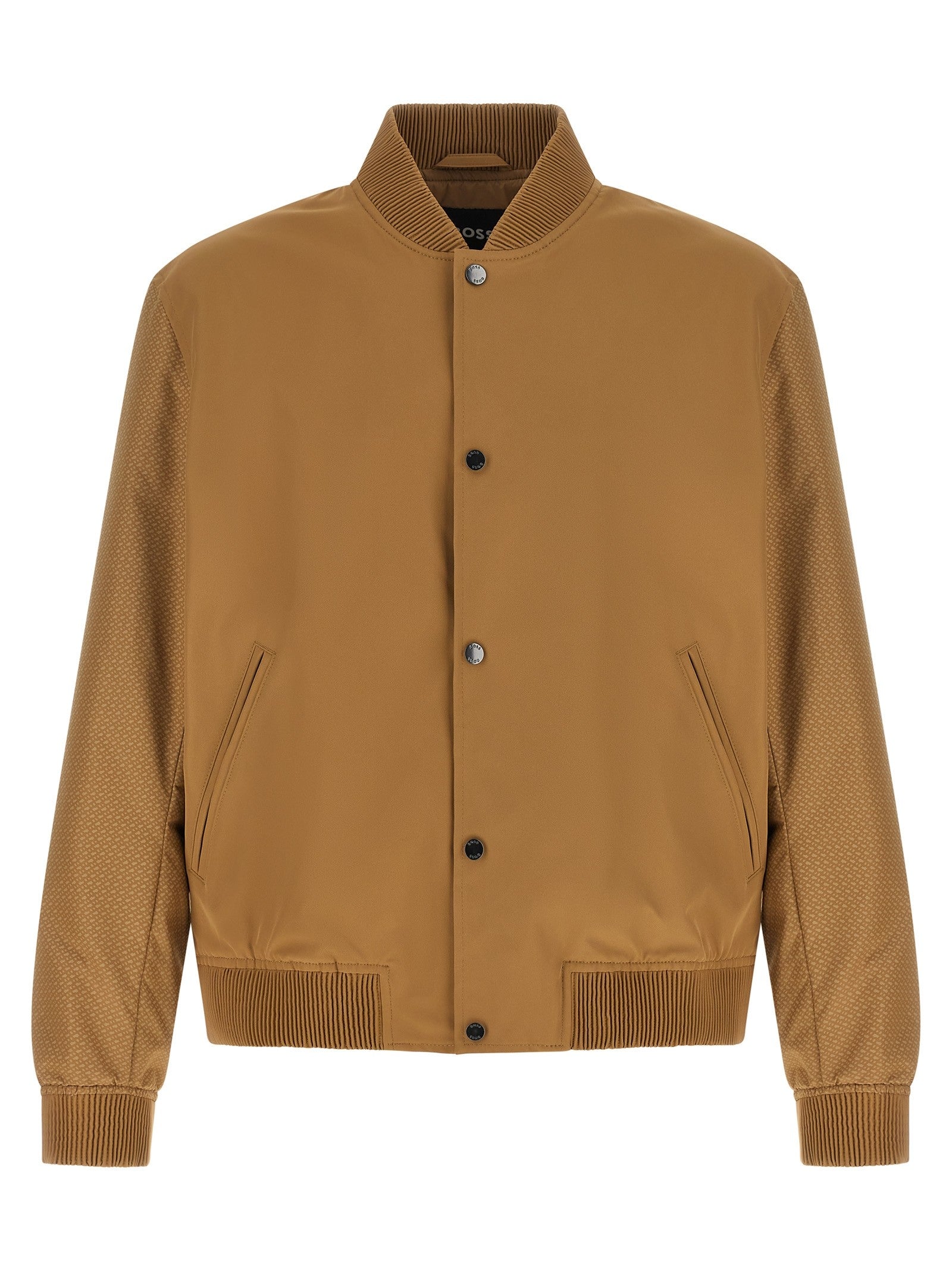 Monogram sleeve bomber jacket
