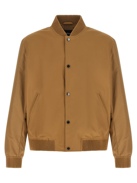 Monogram sleeve bomber jacket
