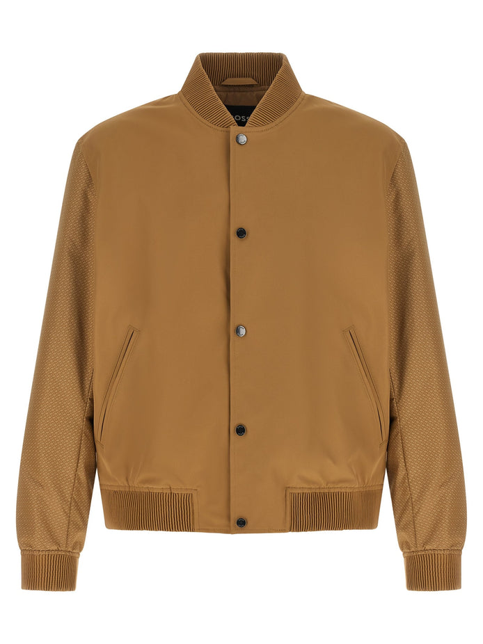 Monogram sleeve bomber jacket