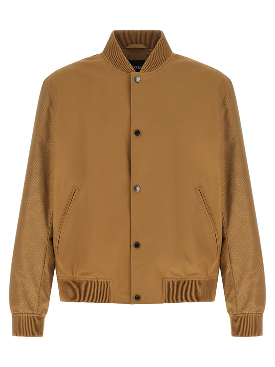 Monogram sleeve bomber jacket