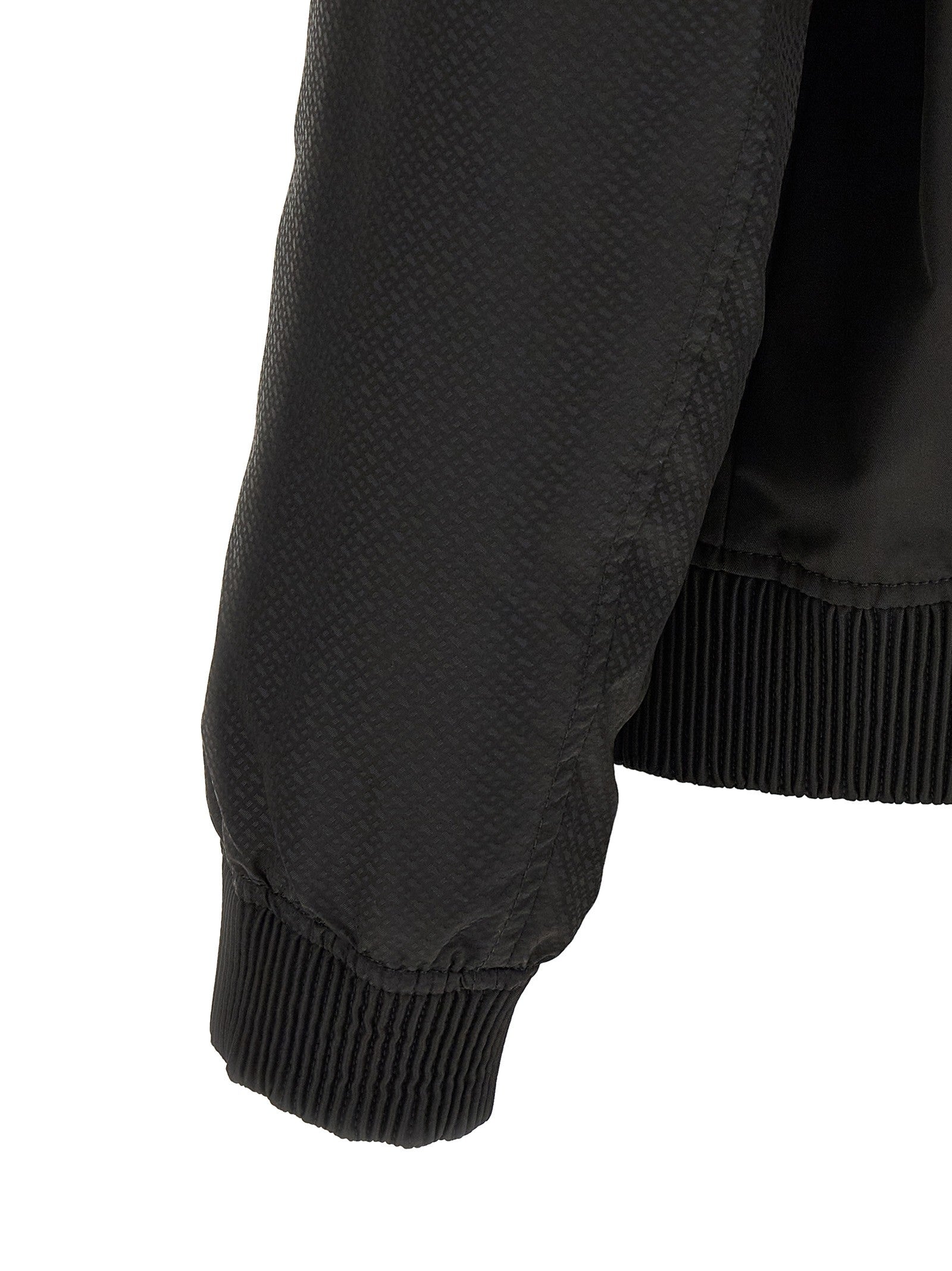 Monogram sleeve bomber jacket