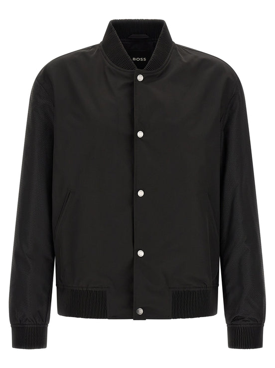 Monogram sleeve bomber jacket