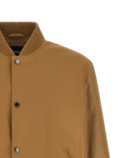 Monogram sleeve bomber jacket