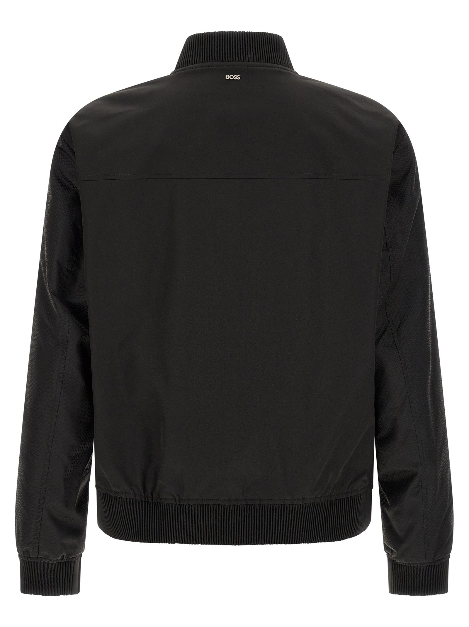 Monogram sleeve bomber jacket