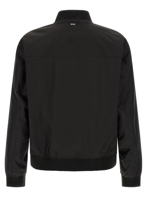 Monogram sleeve bomber jacket