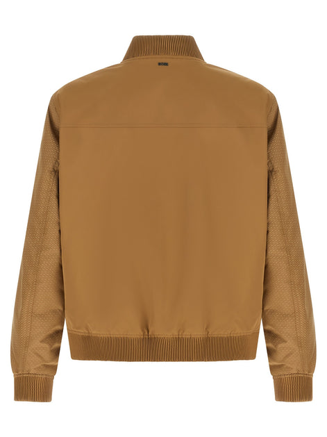 Monogram sleeve bomber jacket