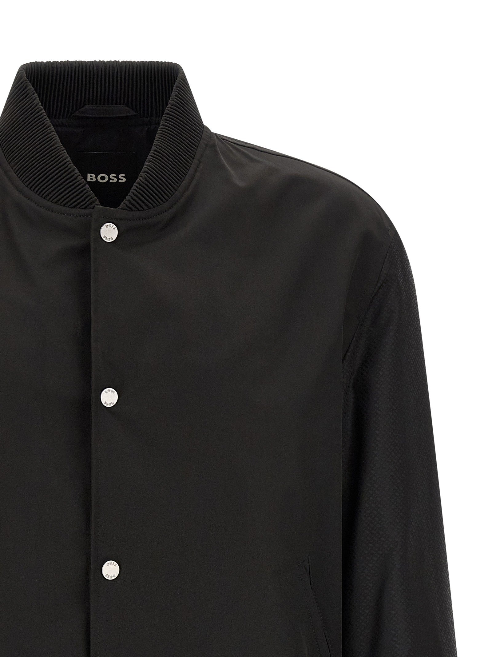 Monogram sleeve bomber jacket