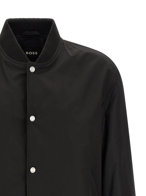 Monogram sleeve bomber jacket