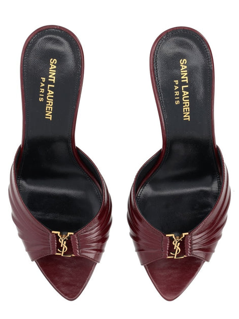 Saint Laurent Mule "Babylone" In Pelle Liscia