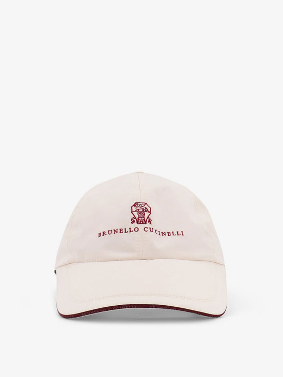 Nylon hat with embroidered logo on the front