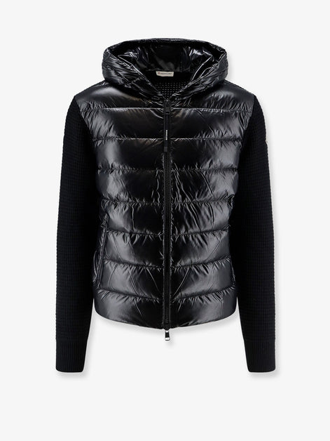 Nylon jacket with wool and cashmere blend sleeves