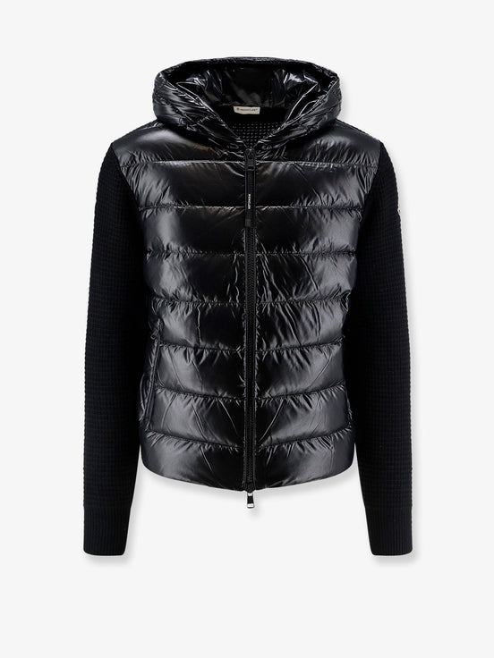 Nylon jacket with wool and cashmere blend sleeves
