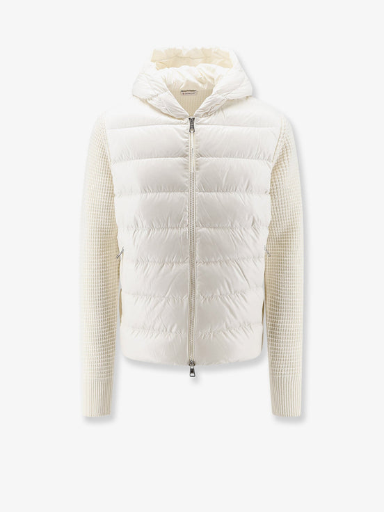 Nylon jacket with wool and cashmere blend sleeves