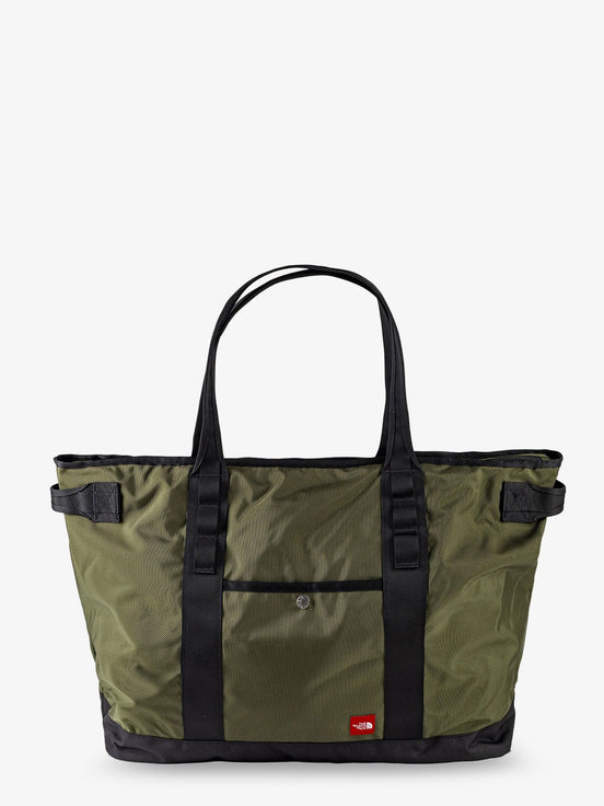 Nylon shoulder bag with logo label on the bottom