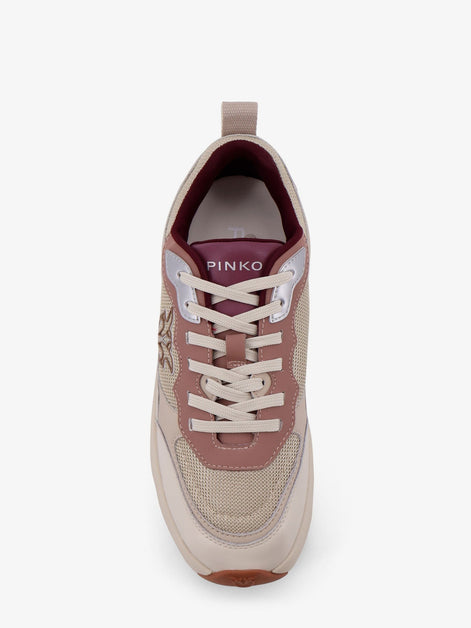 Nylon sneakers with leather inserts