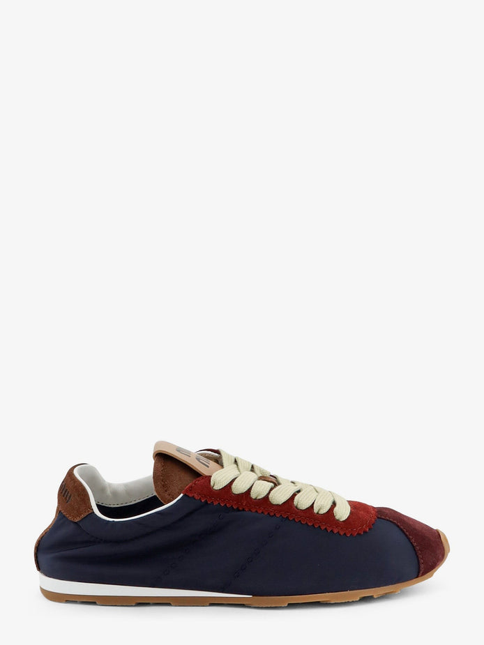 Nylon sneakers with suede inserts