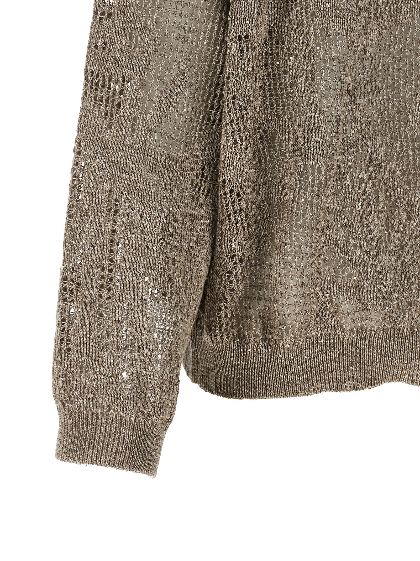 Openwork hooded sweater