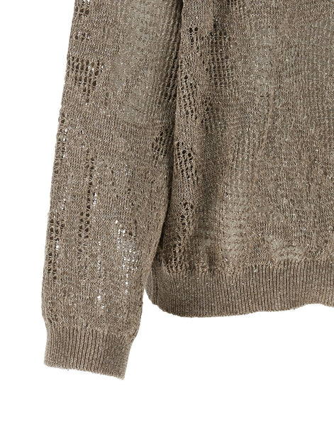 Openwork hooded sweater