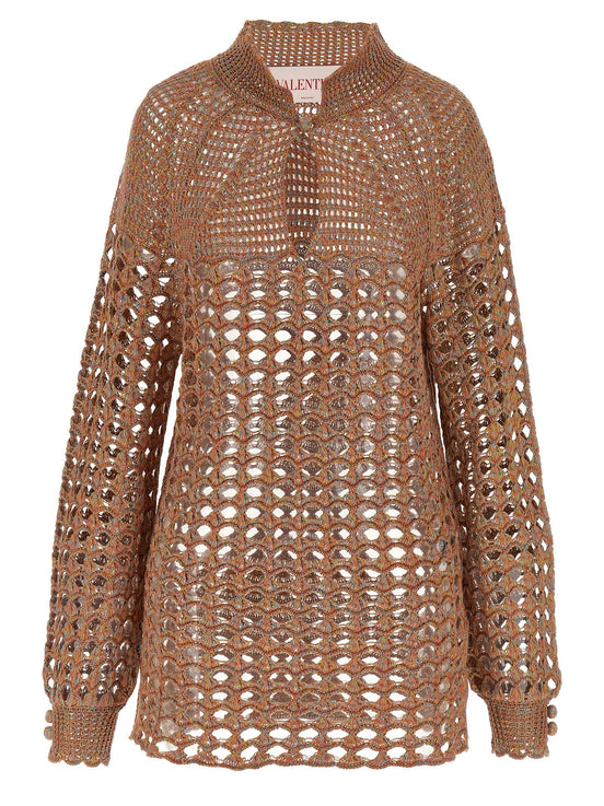 Openwork sweater