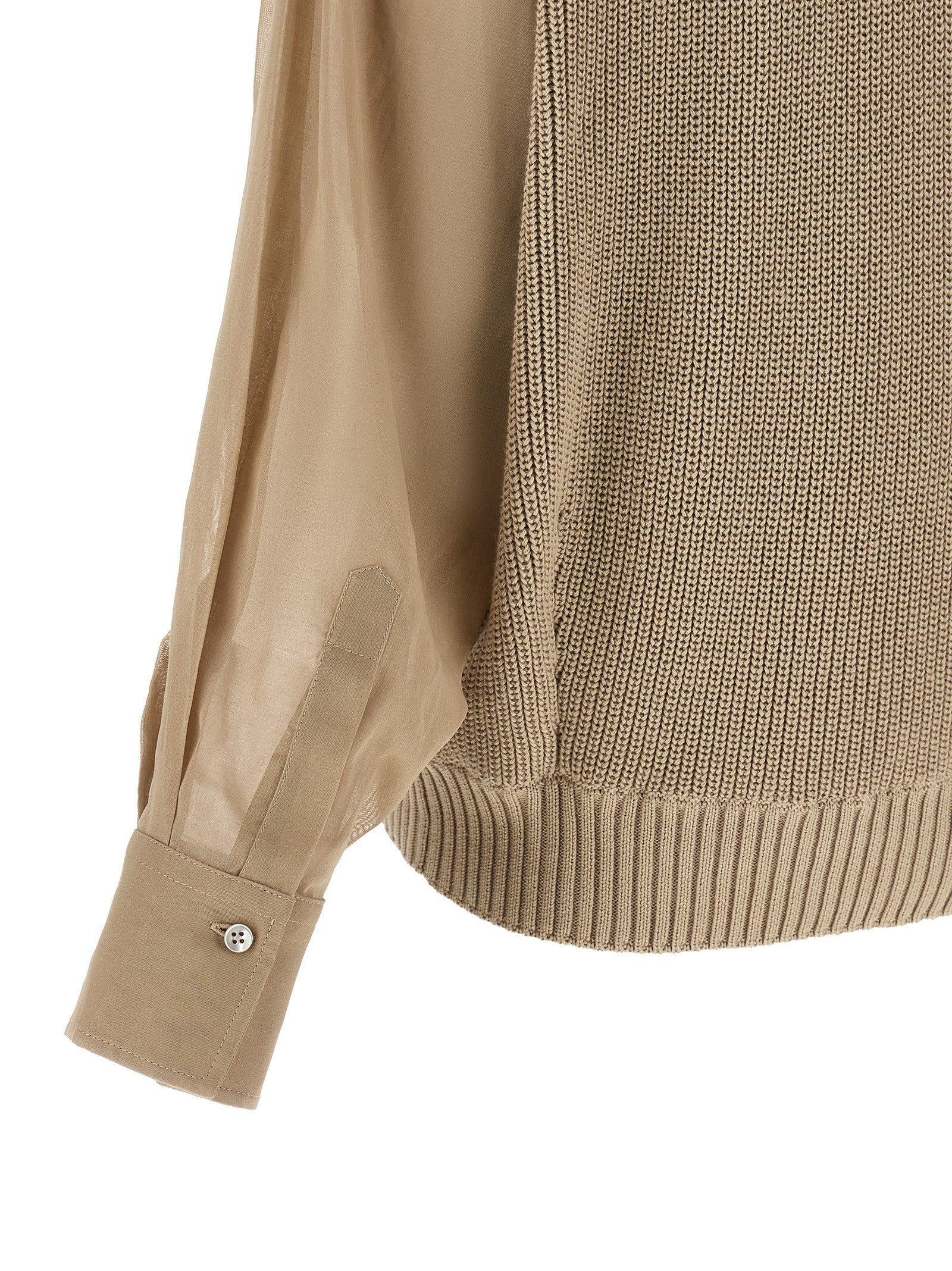 Organza sleeve cardigan