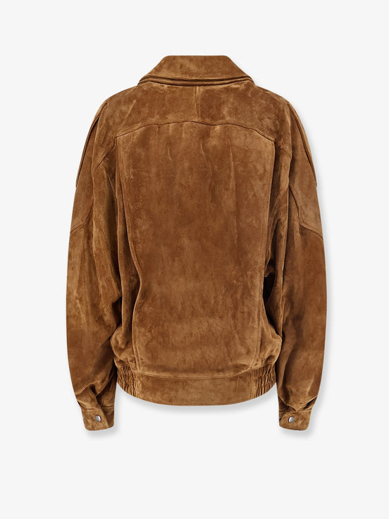 Oversized vintage split-leather jacket