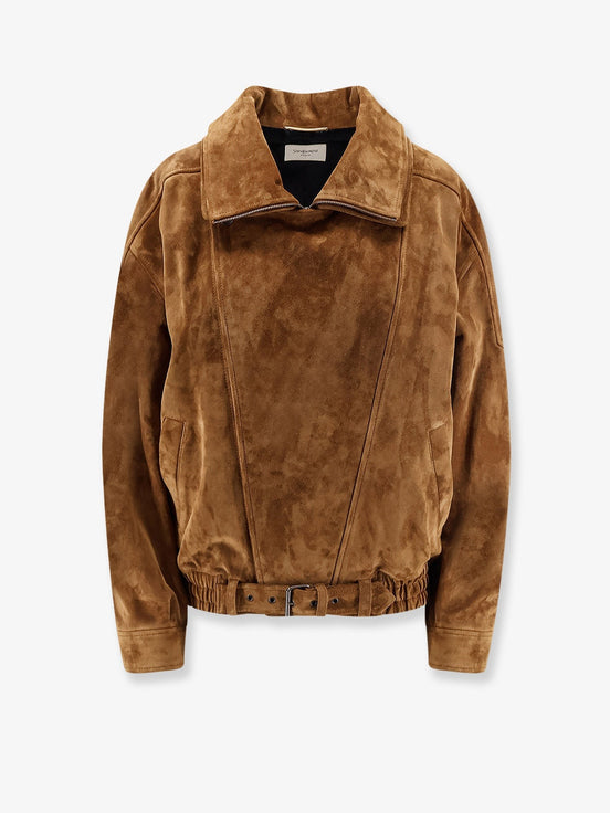 Oversized vintage split-leather jacket