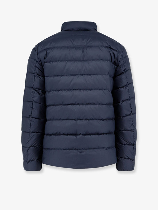 Packable recycled material down jacket