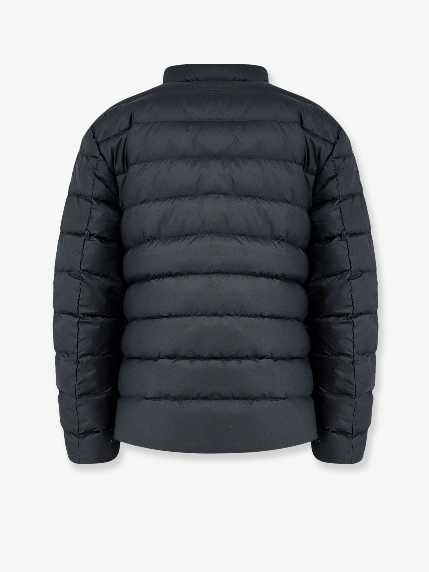 Packable recycled material down jacket