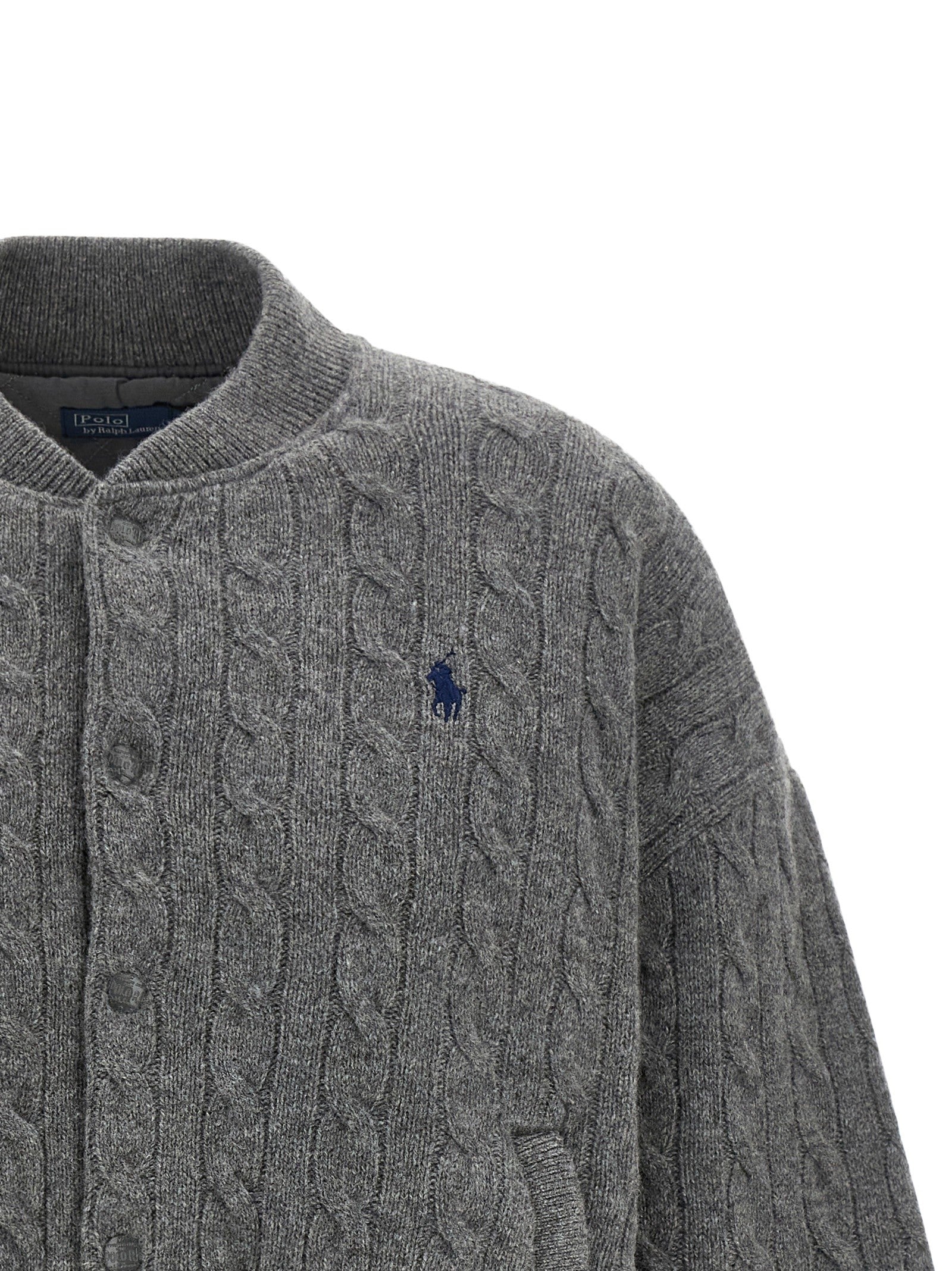 Padded Knit Braided Bomber Jacket