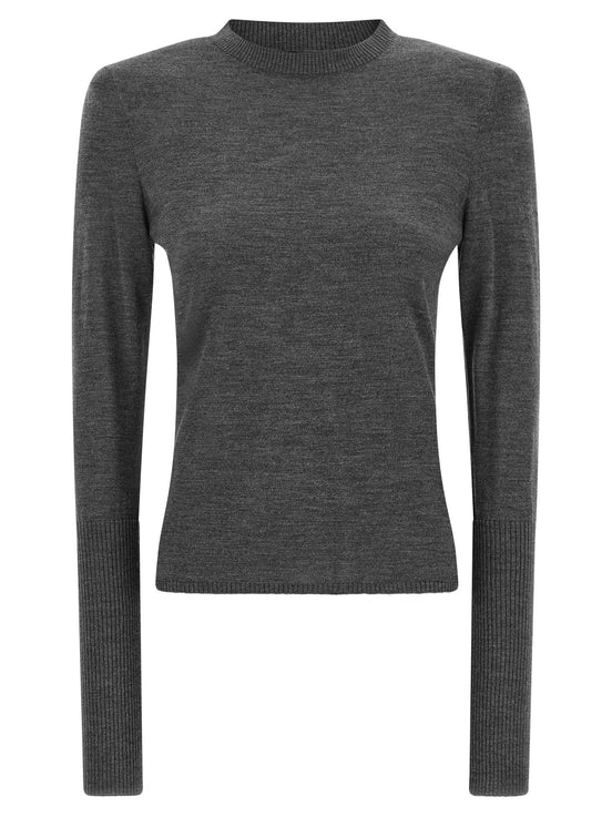 Padded shoulder sweater