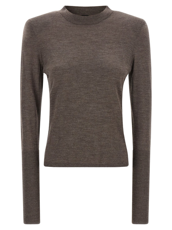 Padded shoulder sweater