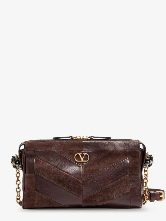 Panthea suede and leather crossbody bag