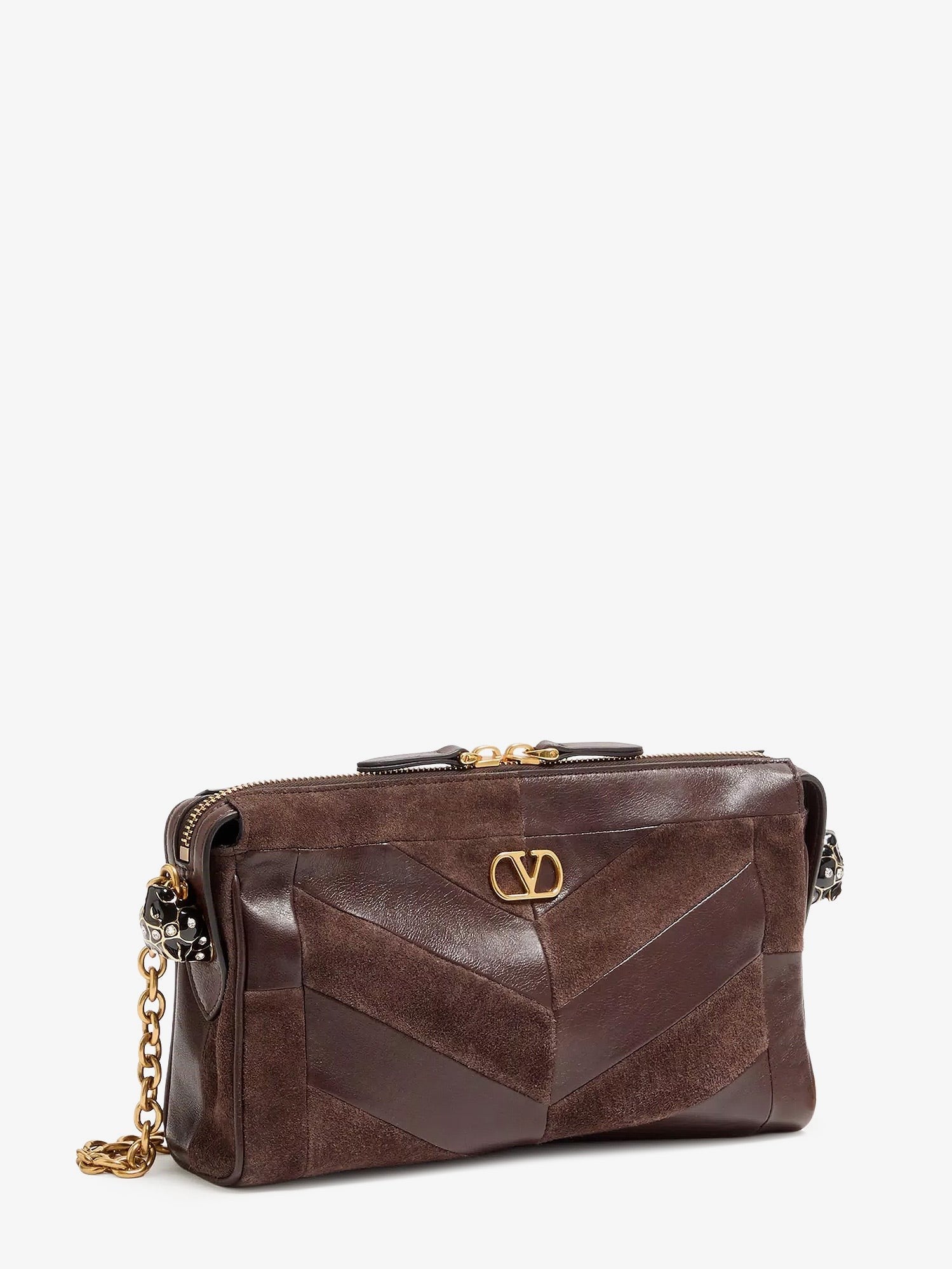 Panthea suede and leather crossbody bag