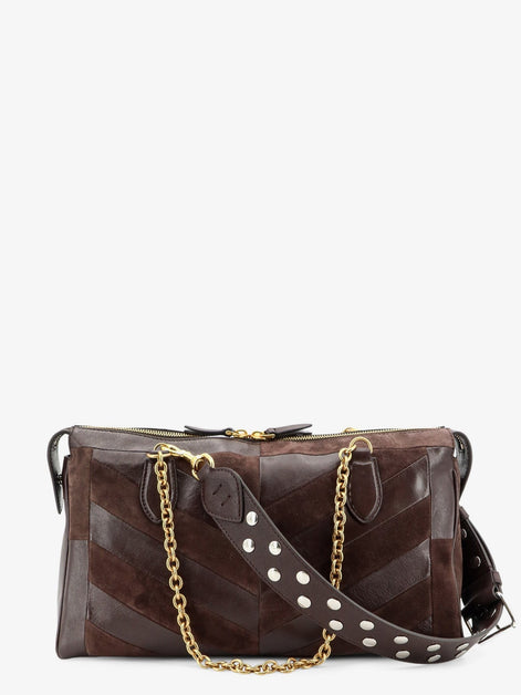 Panthea suede and leather shoulder bag