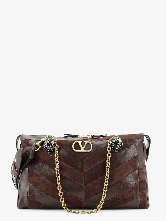 Panthea suede and leather shoulder bag
