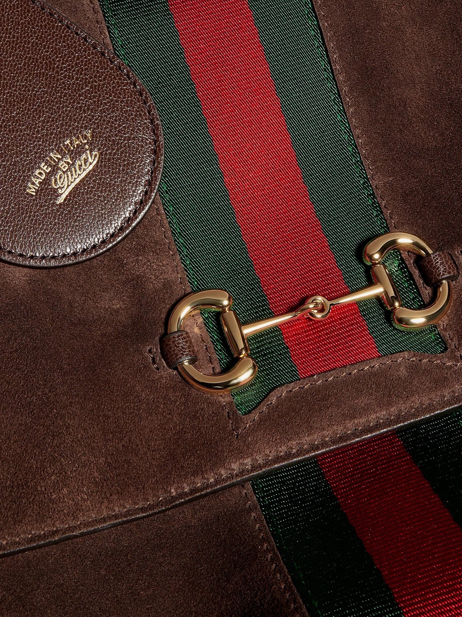 Paparazzo suede handbag with iconic Web Detail on the front