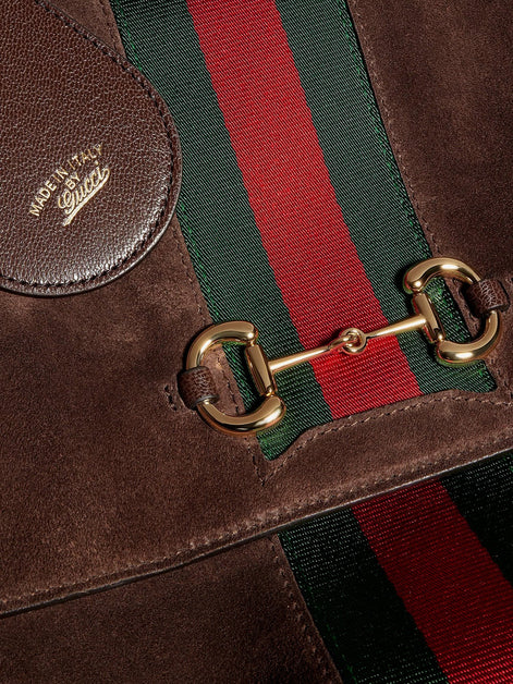 Paparazzo suede handbag with iconic Web Detail on the front