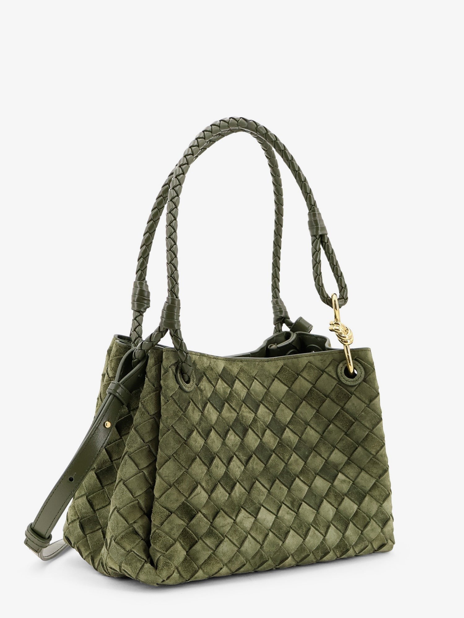 Parachute suede shoulder bag with Intrecciato motif