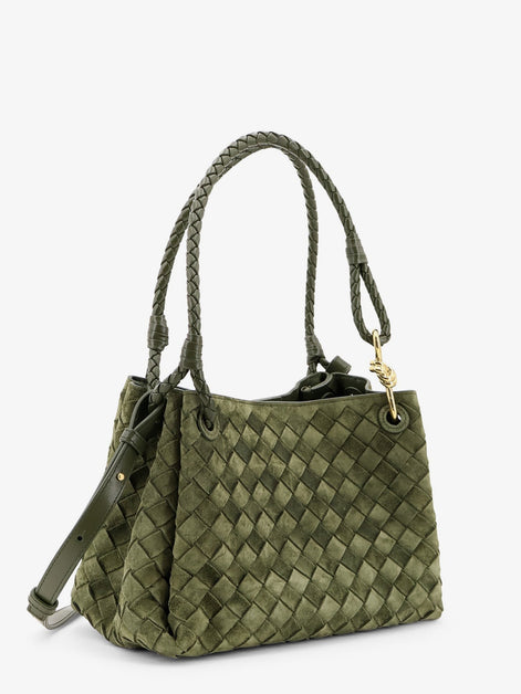 Parachute suede shoulder bag with Intrecciato motif