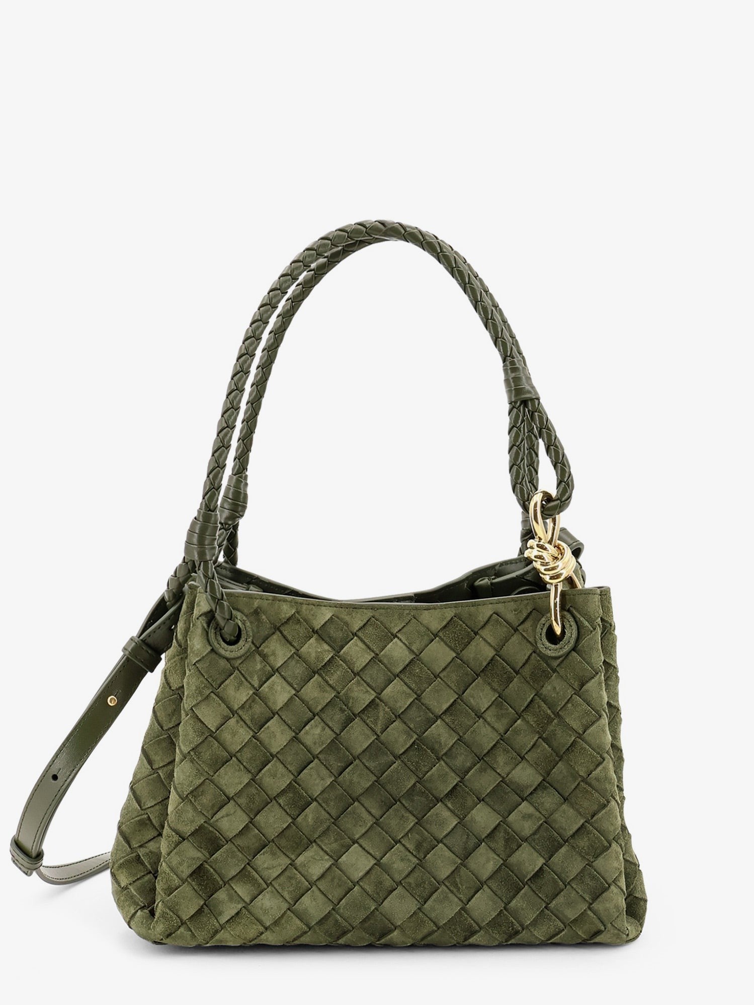 Parachute suede shoulder bag with Intrecciato motif
