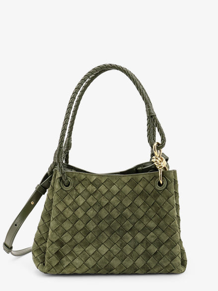 Parachute suede shoulder bag with Intrecciato motif