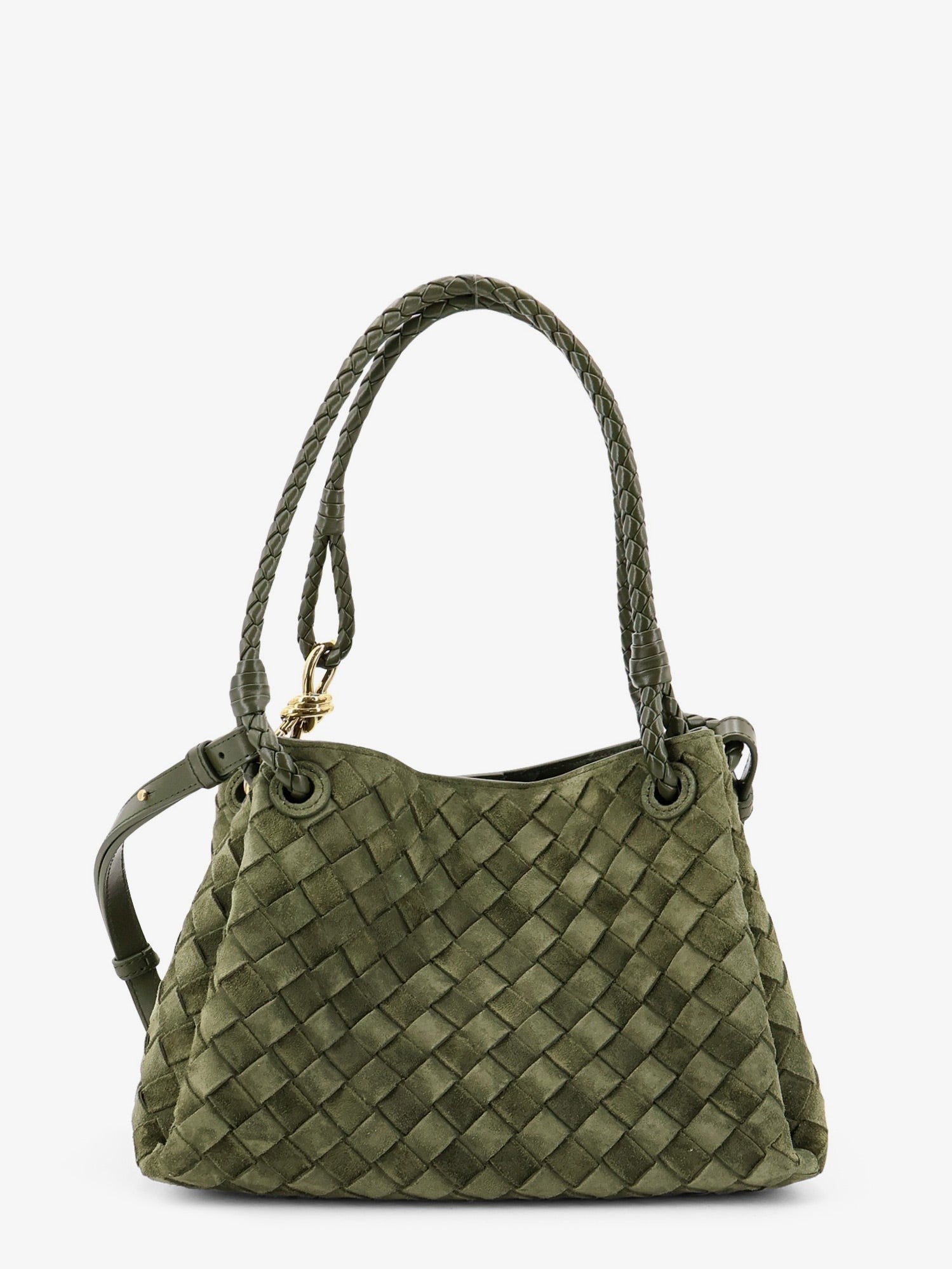 Parachute suede shoulder bag with Intrecciato motif