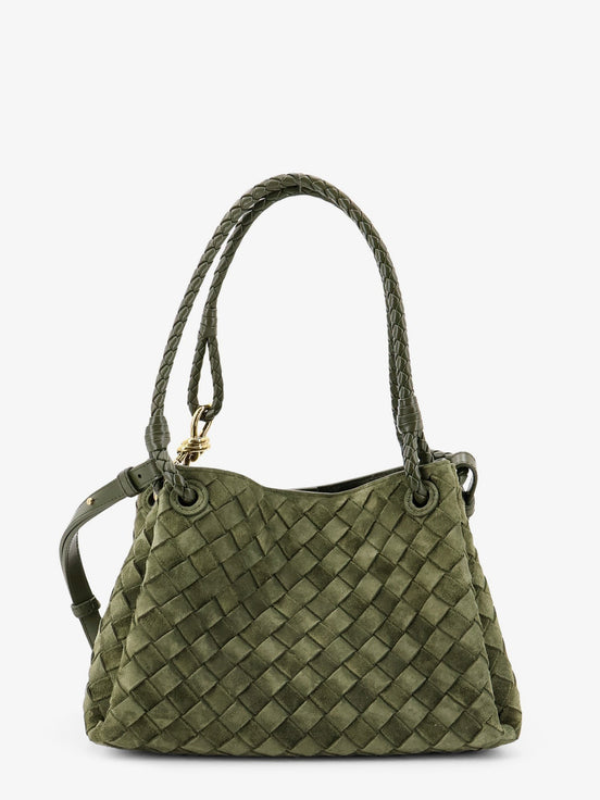 Parachute suede shoulder bag with Intrecciato motif