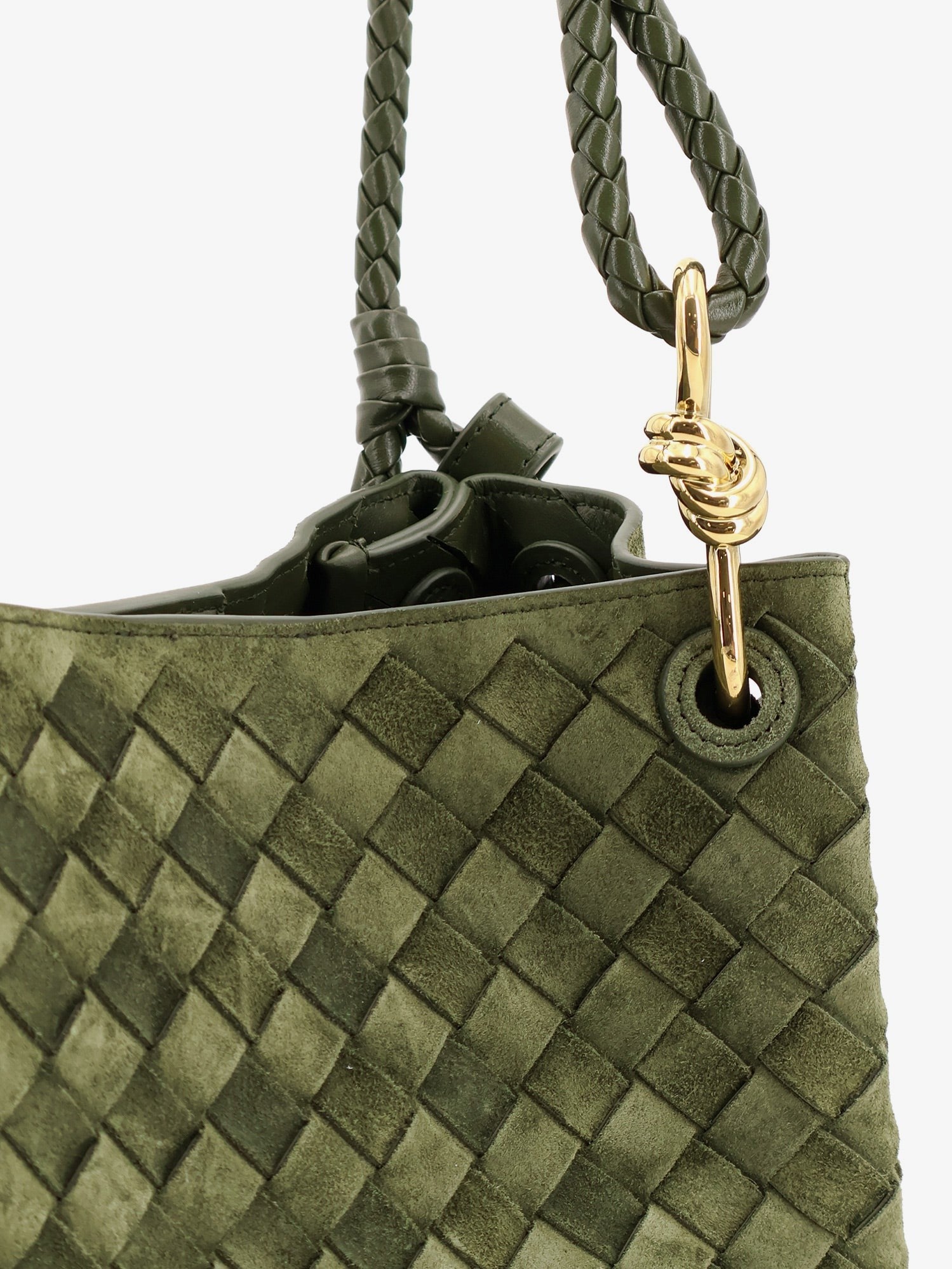 Parachute suede shoulder bag with Intrecciato motif