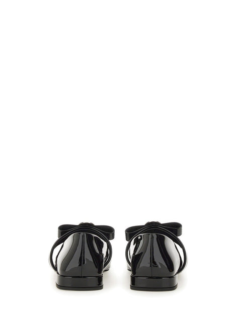 PATENT LEATHER BALLERINA "GIANNI RIBBON"