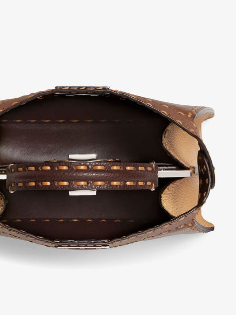 Fendi Peekaboo IseeU Small leather shoulder bag with Selleria macro stitching